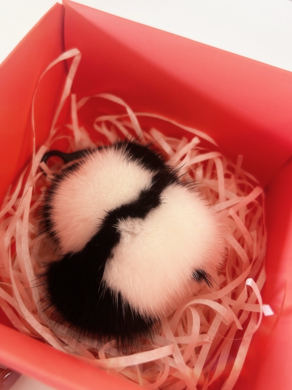 Handmade plush panda keychain